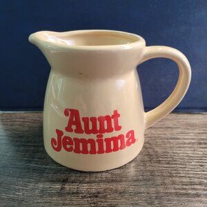 💥Vintage Quaker Oats Syrup Ceramic pitcher Advertising 3.5” Tall X 5” 💥